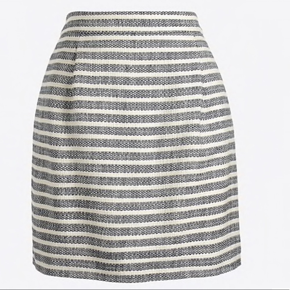 J. crew basket woven navy & cream mini skirt NWT